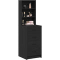 Allure Moderne, bahut haut noir en bois 40 x 41 x 135 cm