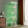 Vitrine vert en verre trempe, style contemporain, rangement spacieux
