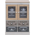 Commode fonctionnelle 4 tiroirs et 2 portes gris