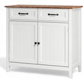 Buffet gris clair a 2 portes 2 tiroirs avec format d'angle