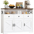 Bahut en metal gris clair, a 3 portes 3 tiroirs pour salon