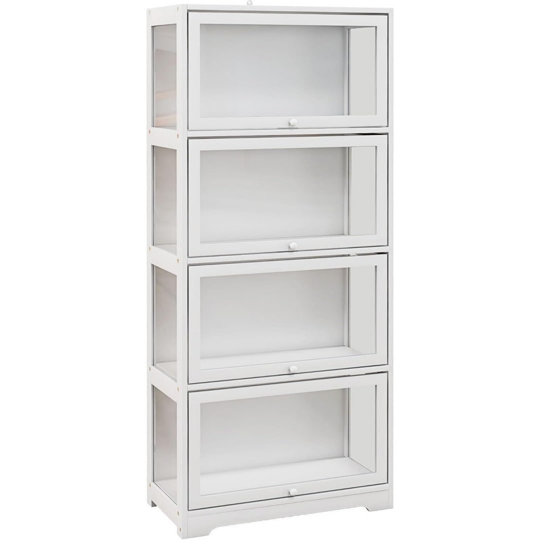 Vitrine d'exposition gris clair 59 cm, de rangement genereux