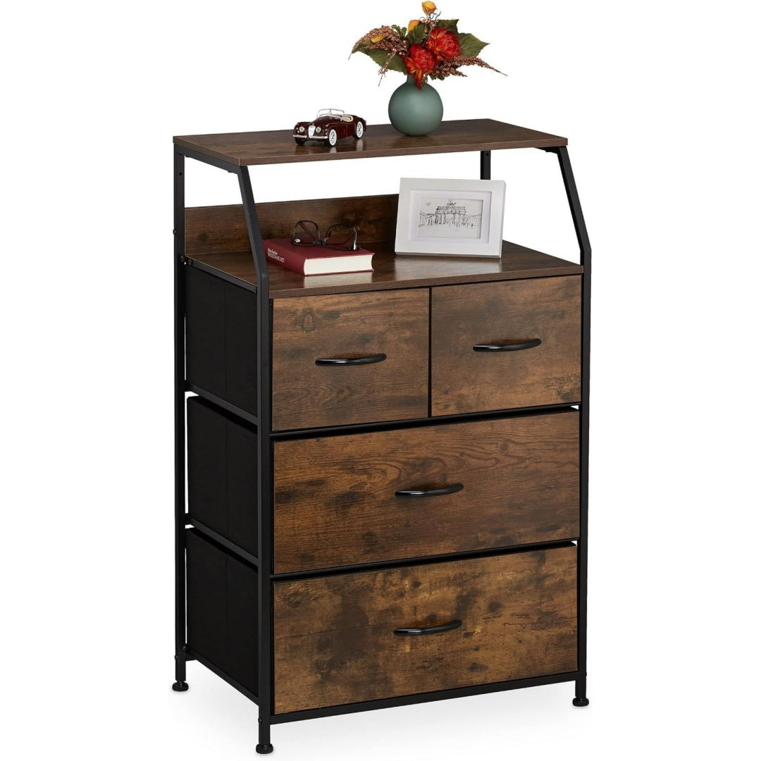 Coffre a tiroirs industriel marron 41.5 x 60 x 96.5 cm