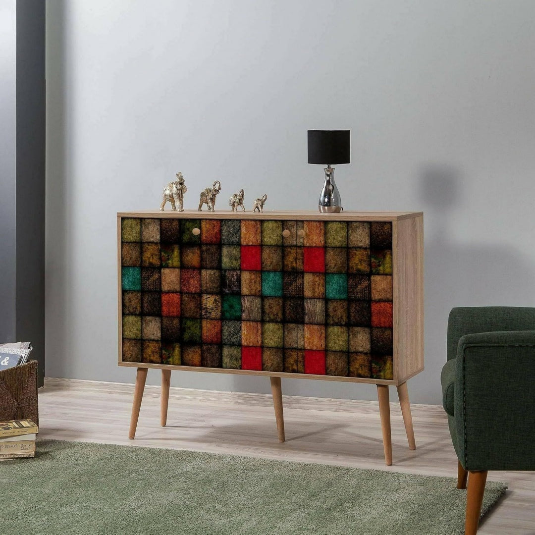 Commode en bois massif gris
