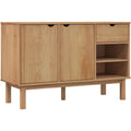 Sideboard marron structure metallique, esprit rustique 114 x 43 x 73, 5 cm
