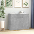 Enfilade gris, 44, 5 x 27 x 4, 5 cm bois lignes epurees