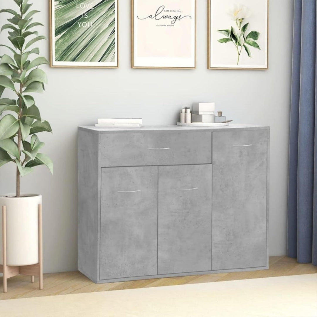 Enfilade gris, 44, 5 x 27 x 4, 5 cm bois lignes epurees