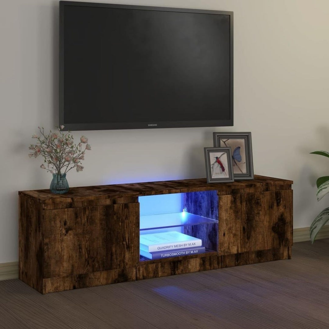 120 x 30 x 35.5 cm, banc TV gris fonce en bois