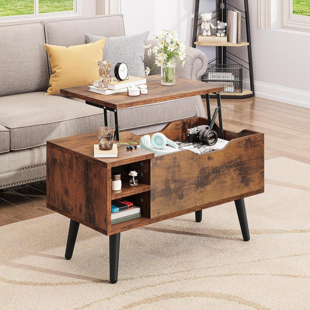 Table basse design gris clair, 1 tiroir