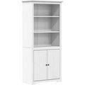 Bibliotheque etagere gris clair 82 cm, 3 etageres et a 2 portes