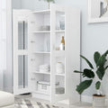 Credence gris clair 4 etageres reglables, verre et design moderne