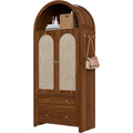 Chiffonnier marron, 40 x 80 x 180 cm 2 tiroirs