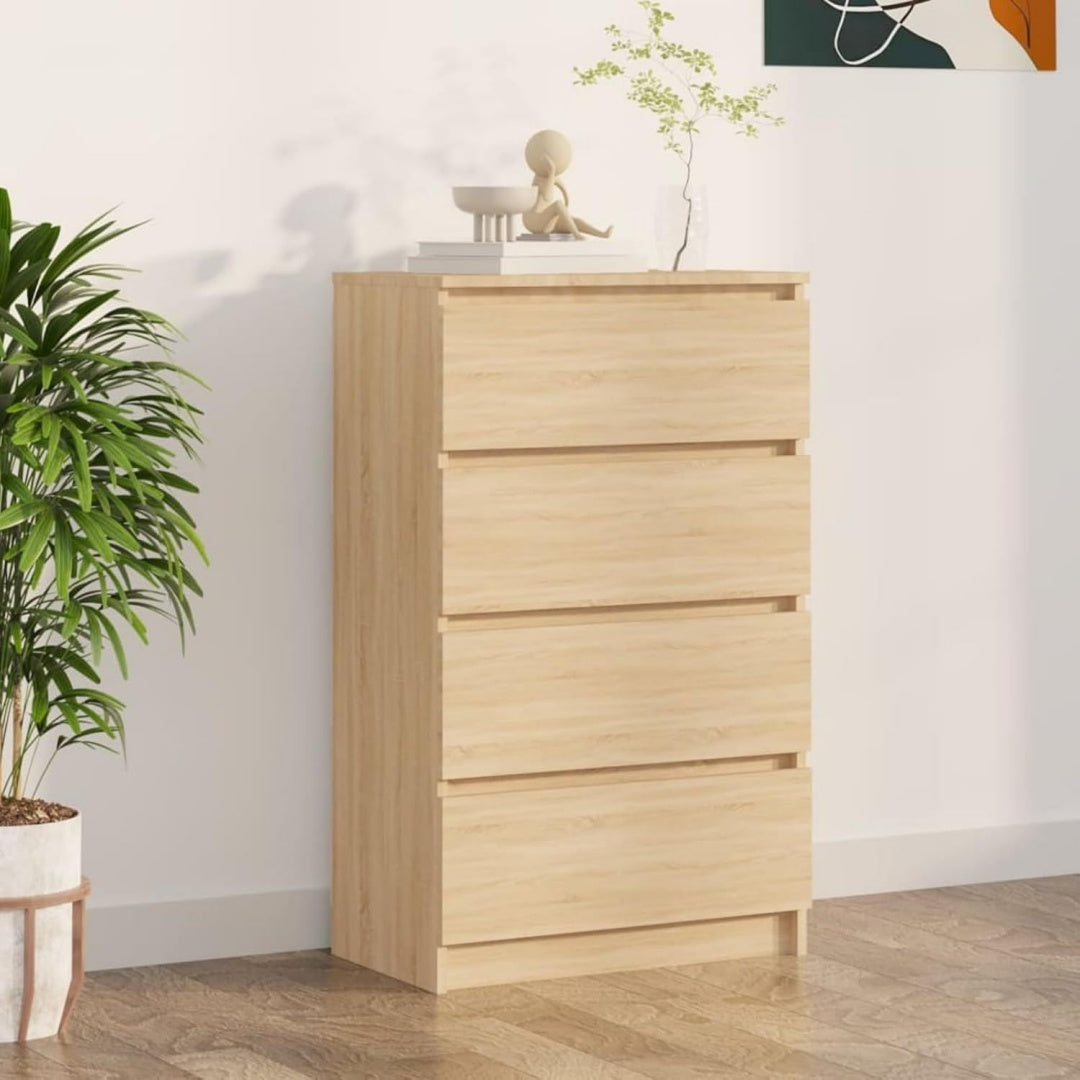 Buffet 60 x 35 x 98.5 cm beige 4 tiroirs