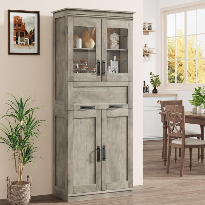 Meuble colonne fonctionnel en chene et MDF