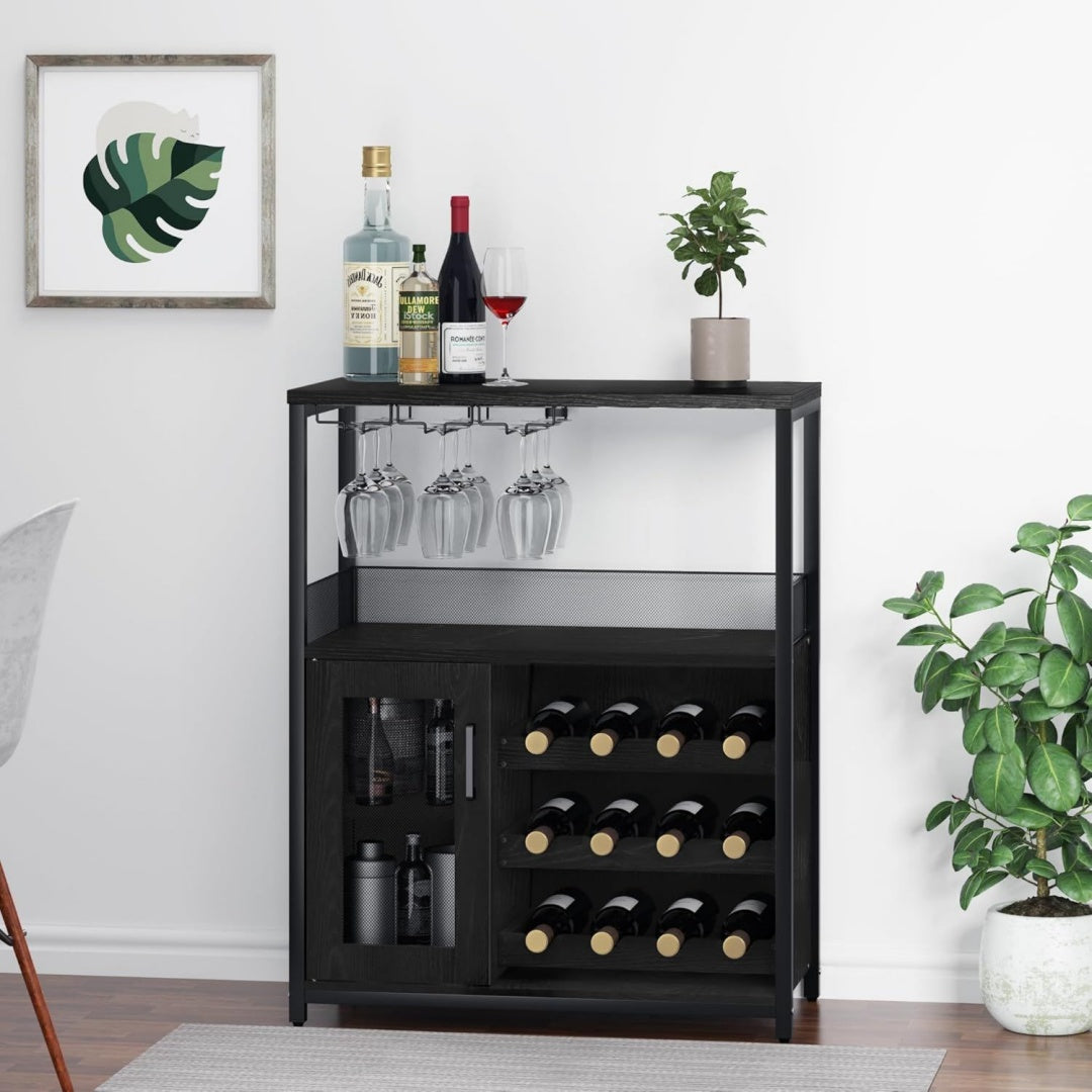 Buffet cave a vin integree pour le salon
