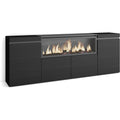 Credence gris fonce 3 etageres de rangement, materiau durable design moderne