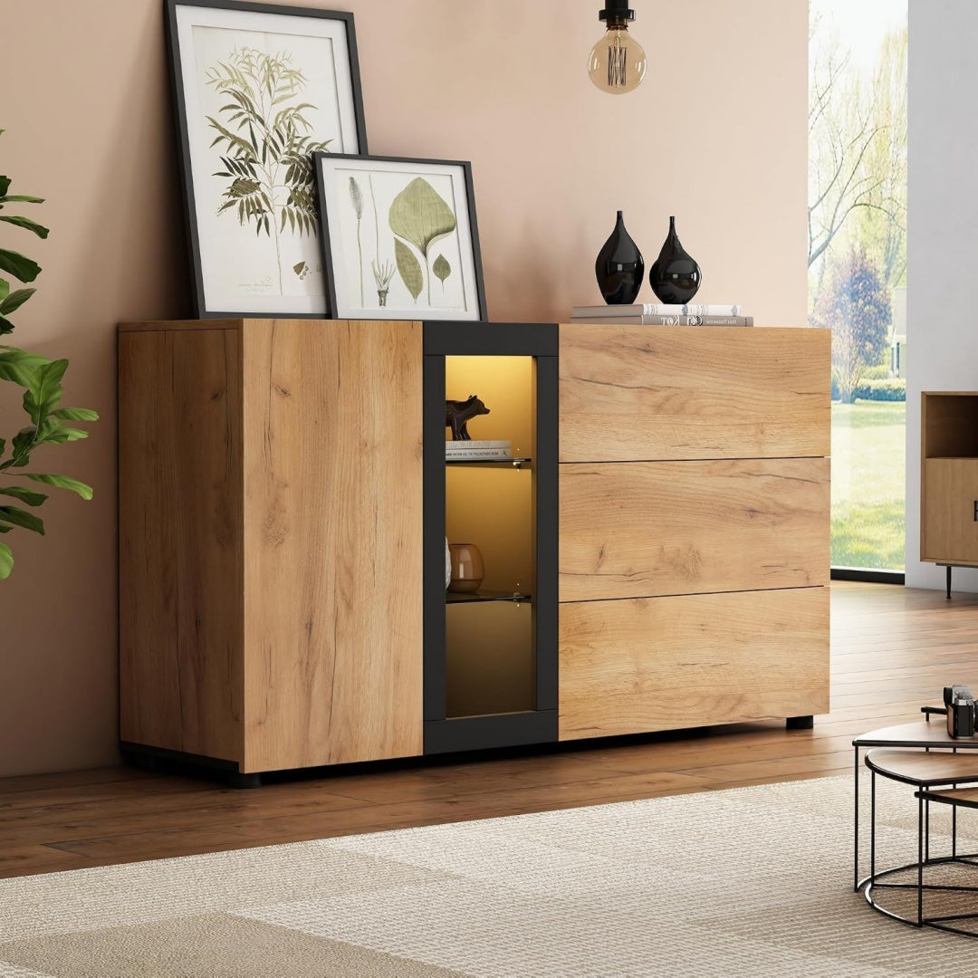 Commode beige, rangement pratique, design moderne