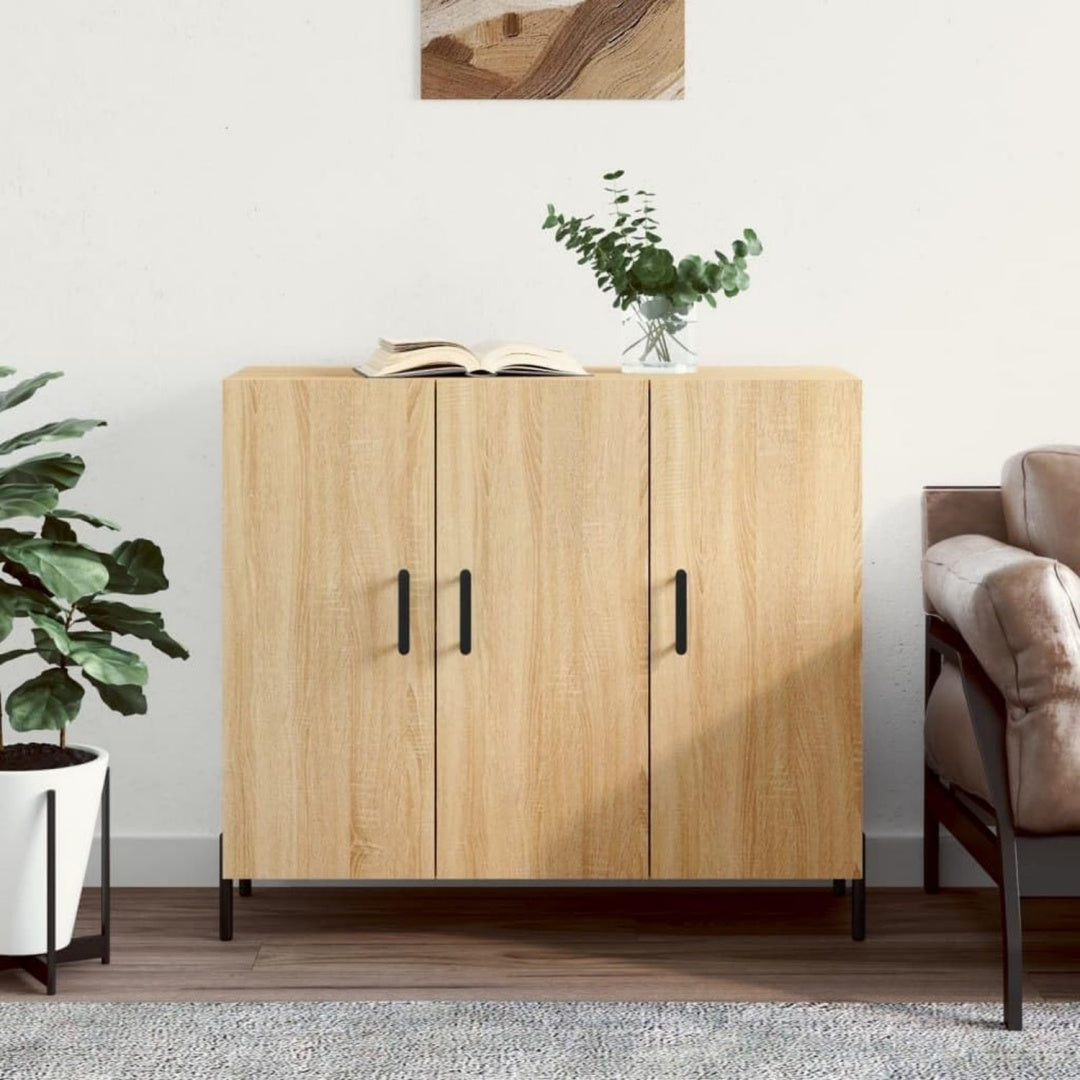 Buffet en chene et metal construction solide
