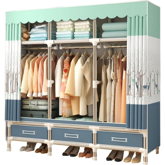 Meuble de rangement armoire gris en tissu