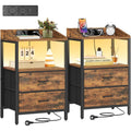 Table de chevet astucieuse marron vintage