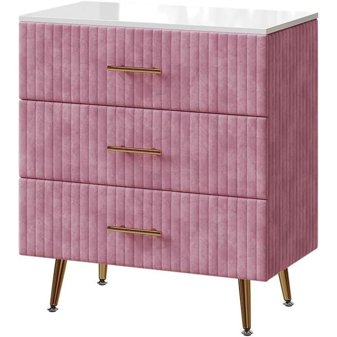 Commode bordeaux avec 3 tiroirs 70 x 39 x 78.5 cm