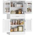 Buffet gris clair fonctionnel securite renforcee 4 portes, 1 tiroir et 4 etageres