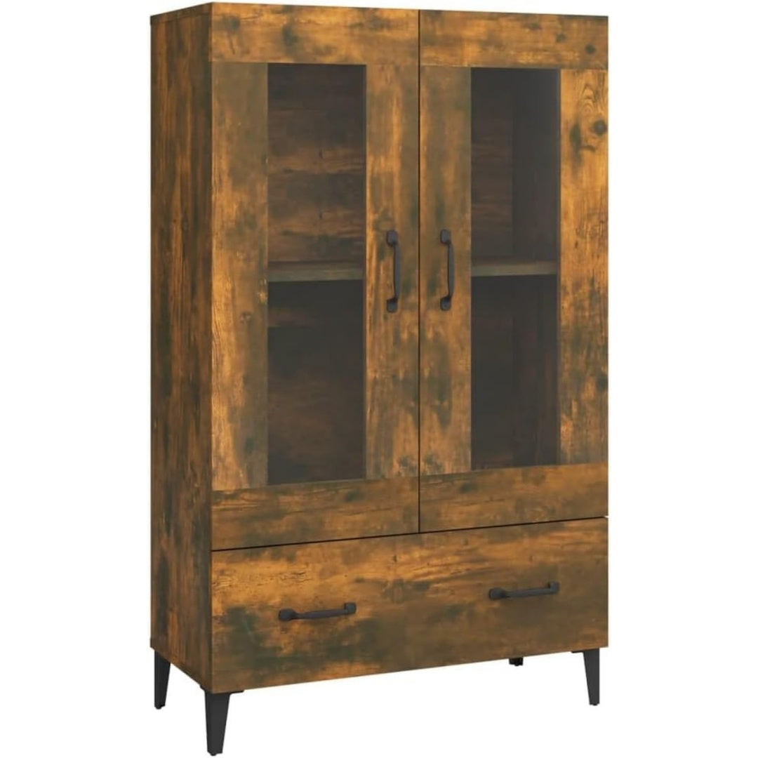 Contraste marron, meuble de rangement en bois 1 tiroir