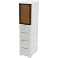 Colonne de rangement compacte 107 cm de haut gris clair